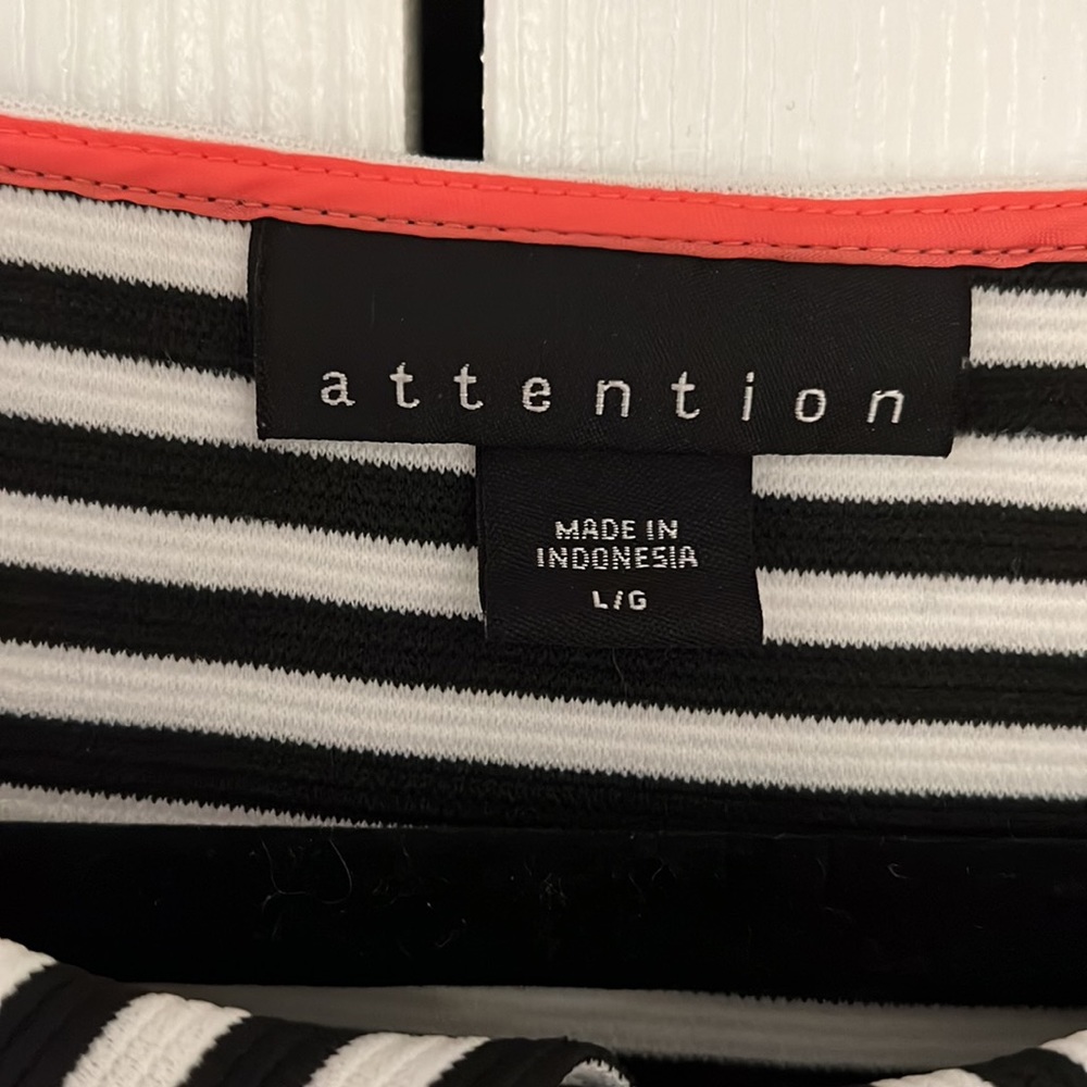 Black and White Stripe flare dress Size Large - Picture 2 of 7